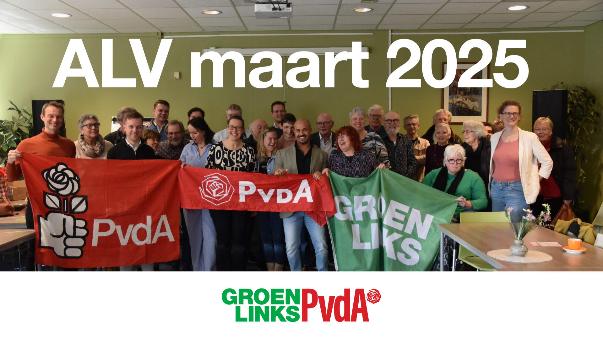 Foto van blije aanwezigen